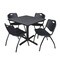 Cain Cain Square Table & Chair Set, Wood, Metal, Plastic Top, Grey TB3636GY47BK - alternate 1